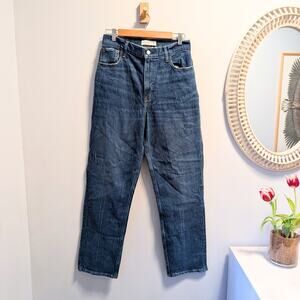 ABERCROMBIE & FITCH The 90s Straight High Rise Curve Love Dark Jeans 29 R NWOT